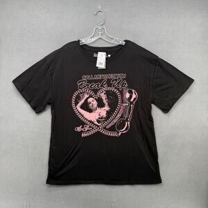 Selena Gomez T-Shirt Call Me When You Break Up Graphic Black Pink XXL NEW